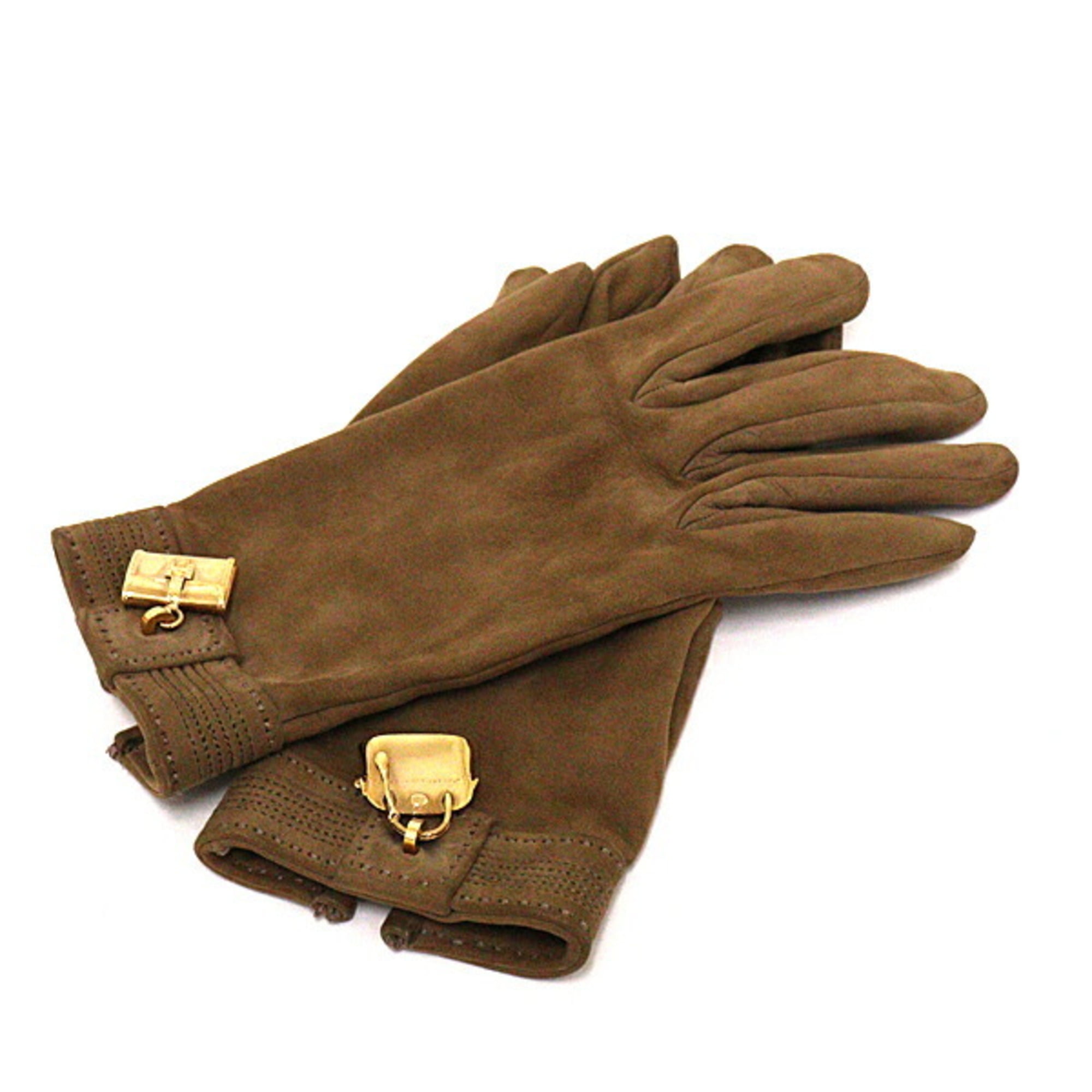 Hermès 1990-2000s Pre-owned Gants Emblème Carré Cube Gloves - Brown