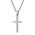 thumbnail image 3 of Murtoo stainless steel cross pendant necklace unisex adjustable curb chain, 3 of 10