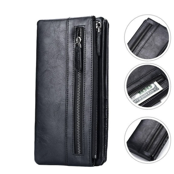 BESTYASH Men's Casual Black Wallet, Foldable Purse with Multiple Dividers for Cards and Cash, 1Pc