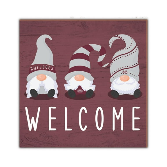 Mississippi State Bulldogs 10'' x 10'' Welcome Gnomes Sign