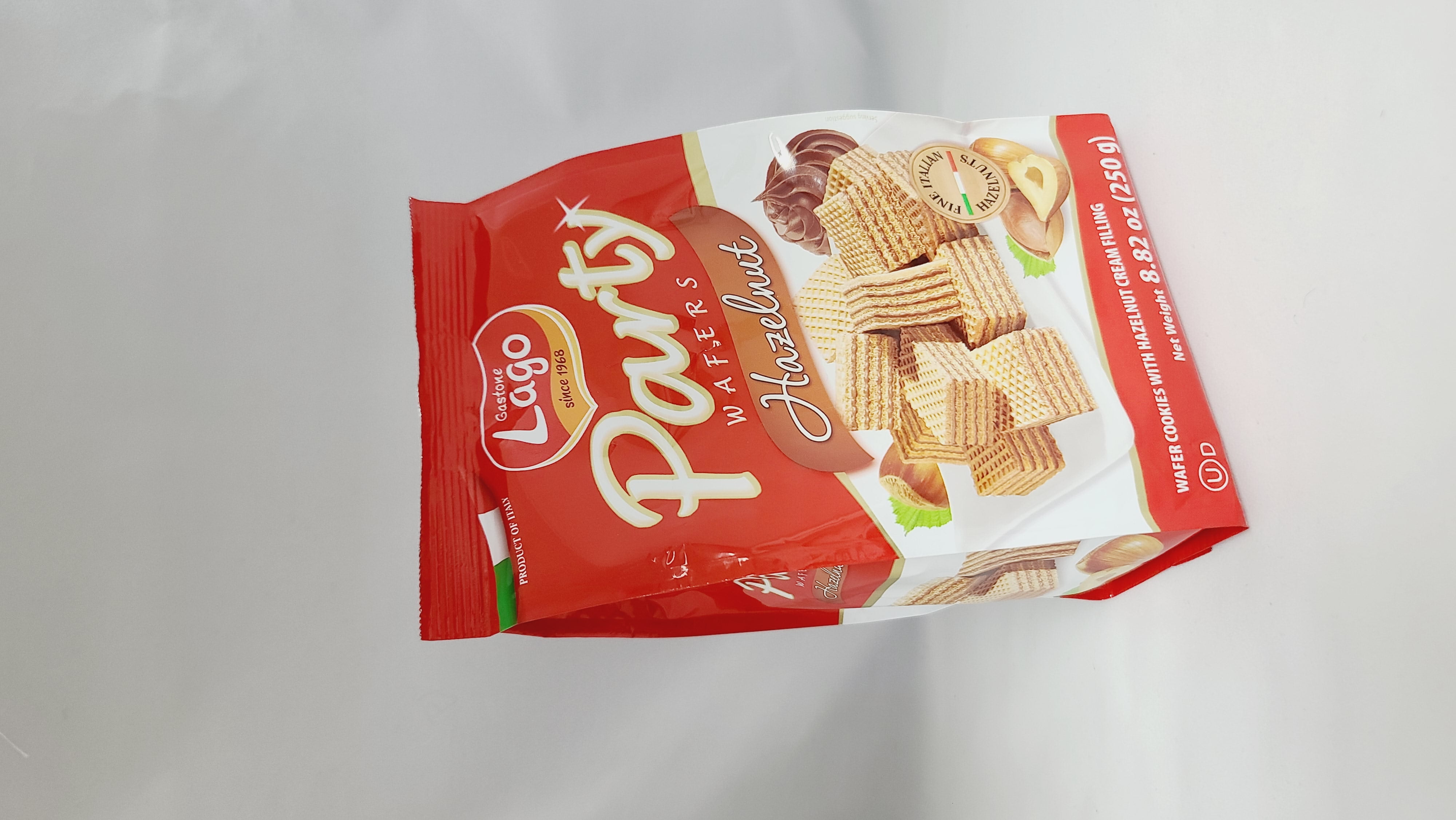 Gastone Lago Hazelnut Party Wafers, Italian Wafer Cookies with