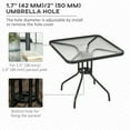 thumbnail image 4 of Outsunny Outdoor Dining Table with Umbrella Hole Tempered Glass Top Black, 4 of 10