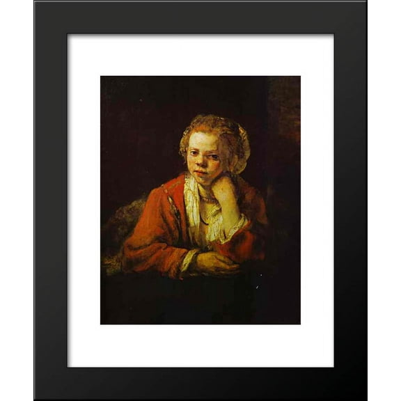 Young Girl at the Window 20x24 Framed Art Print by Rembrandt