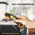 thumbnail image 3 of Flamen Meat Thermometer, Food Thermometer with Backlight, Waterproof Instant Read Digital Meat Thermometer for Kitchen, Deep Frying, Baking, Turkey, BBQ - Orange, 3 of 4