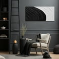thumbnail image 2 of Modern Abstract 3D Textured Black White Wall Art for Living Room - Canvas Art Hand Painting Picture Artwork Wall-Decor for Bedroom Size 40x20 inches, 2 of 8