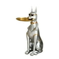 thumbnail image 1 of simhoa Statue de Chien Plateau de Rangement Ornement en Résine Sculpture Animale Bibelots Rangement Bijoux Argent, 1 of 8