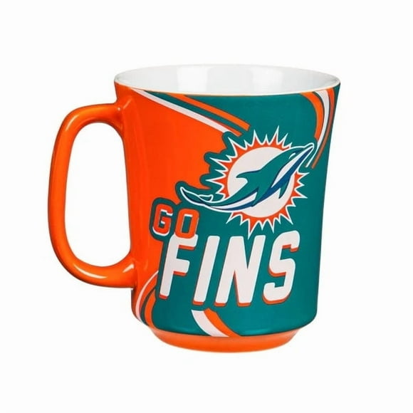 Taza De Cerámica NFL 400ml Evergreen Con Caja Dolphins