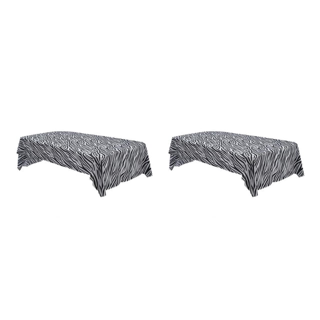 Injueey Party Tablecloth Desktop Decors Decorating Accessory Cover Desk Birthday Tabletop Outdoor Ornament Adorn Ornaments Indoor patrón de cebra 2Conjunto