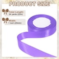 thumbnail image 3 of Satin Ribbon 1 Inch 24 Yards Solid Polyester Satin Ribbons for Gift Wrapping Wedding Party Decoration Flower Bouquet Crafts Christmas, Light Purple, 3 of 7
