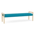 thumbnail image 1 of Pemberly Row Waiting Reception 3 Seat Bench Wood Frame in Teal, 1 of 5