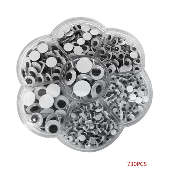 Autoadhesivo Sticky Wiggle Googly Eyelash Eyes surtido ropa para niños marionetas para álbumes de recortes 730 unids/set Scienceny PJ6992-00