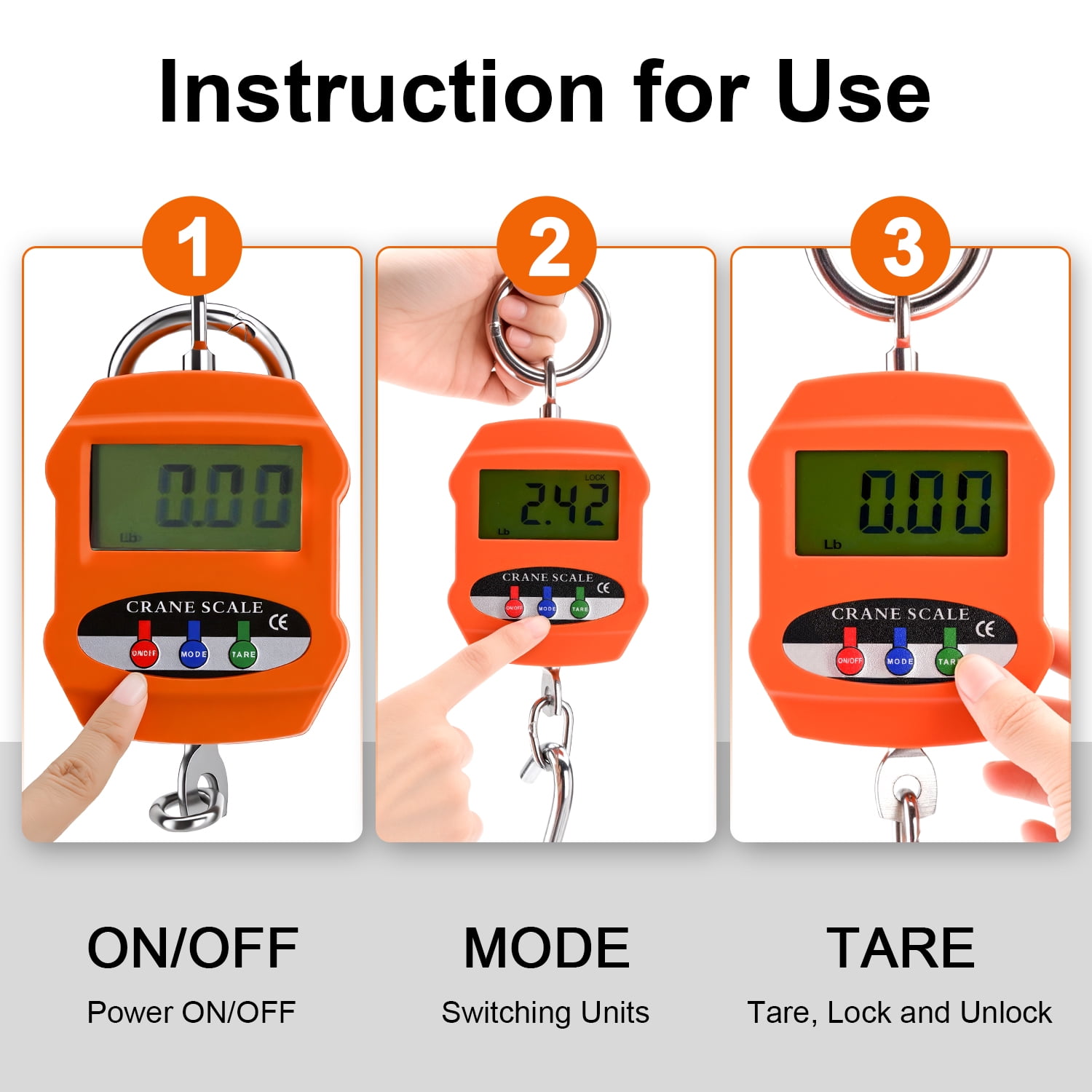 FOUR E's Scientific Patient Weight Scale for Home Use, Universal Patient Lift Scale with 4-Point Spreader Bar, Maximum Weight 660lb