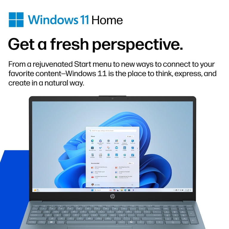 HP 15.6 inch HD Windows Laptop Intel Processor N250 4GB 128GB UFS