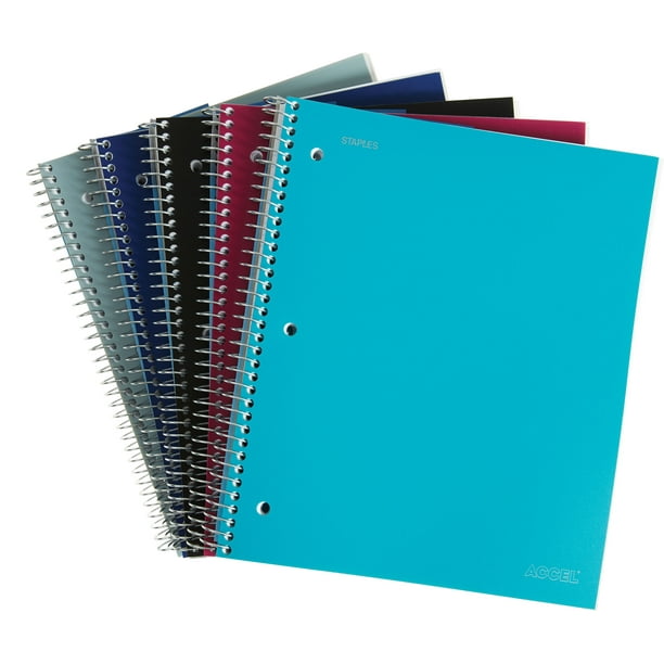 Staples 3Subject Notebook 8.5" x 11" College Ruled 150 Sheets Asst Colors TR15758M Walmart