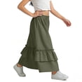 thumbnail image 6 of BFHHYA Girls Ruffle Tiered Maxi Skirt High Waist Flowy A-Line Skirt Big Swing Summer Skirt for Teens Girls Size 4-15 Years, 6 of 6