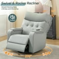 thumbnail image 5 of Aemeios Swivel Power Recliner Chair with Massage and Heat, Single Timing Massage Rocking Chair with USB Port and Cup Holders, Rocker Sofa with Storage Space for Living Room Home Theater, Dakr Gray, 5 of 9