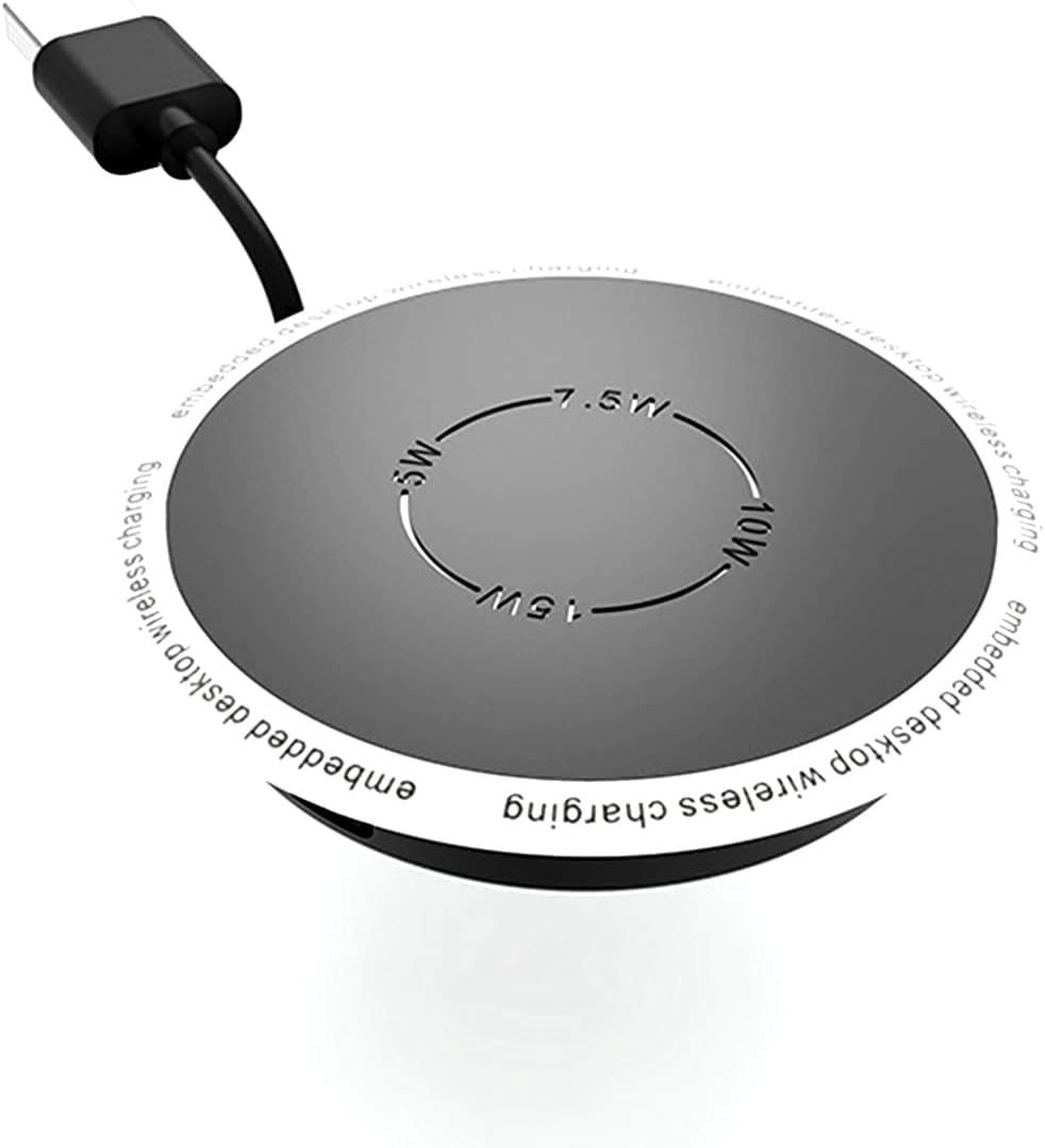 Embedded Desktop Wireless Charger, QI Standard Wireless Fast Charging Station 5W 7.5W 10W 15W Invisible Wireless Charger Compatible with i-Phone 15-12,XS Etc