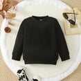 thumbnail image 3 of KIMI BEAR Kids Boys Sweatshirt 4T Kids Boys Fall Winter Sweatshirt 5T Kids Boys Solid Color Long Sleeve Basic Round Neck Sweatshirt Black, 3 of 7
