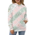 thumbnail image 4 of Pastel Pink Green Diamond Floral Pattern Men's Women New Sweatshirt Hoodie Men's Plus Size Sweatshirt Hooded Sweatshirt 3d Printed Street Men's Cloth, 4 of 6