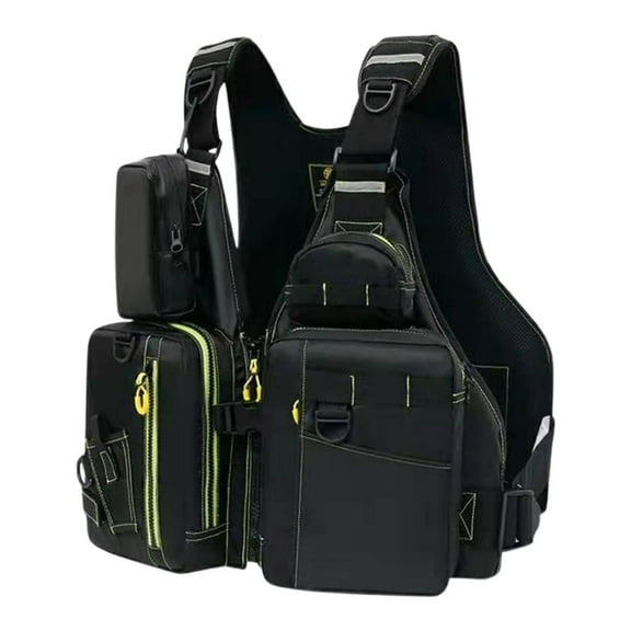 Ticikt Fishing Vest Life Jacket for Swimming Sailing Boating Kayak Floating Multifunction for Men and Women Vest/Kayak,Color:Green,Size:One Size
