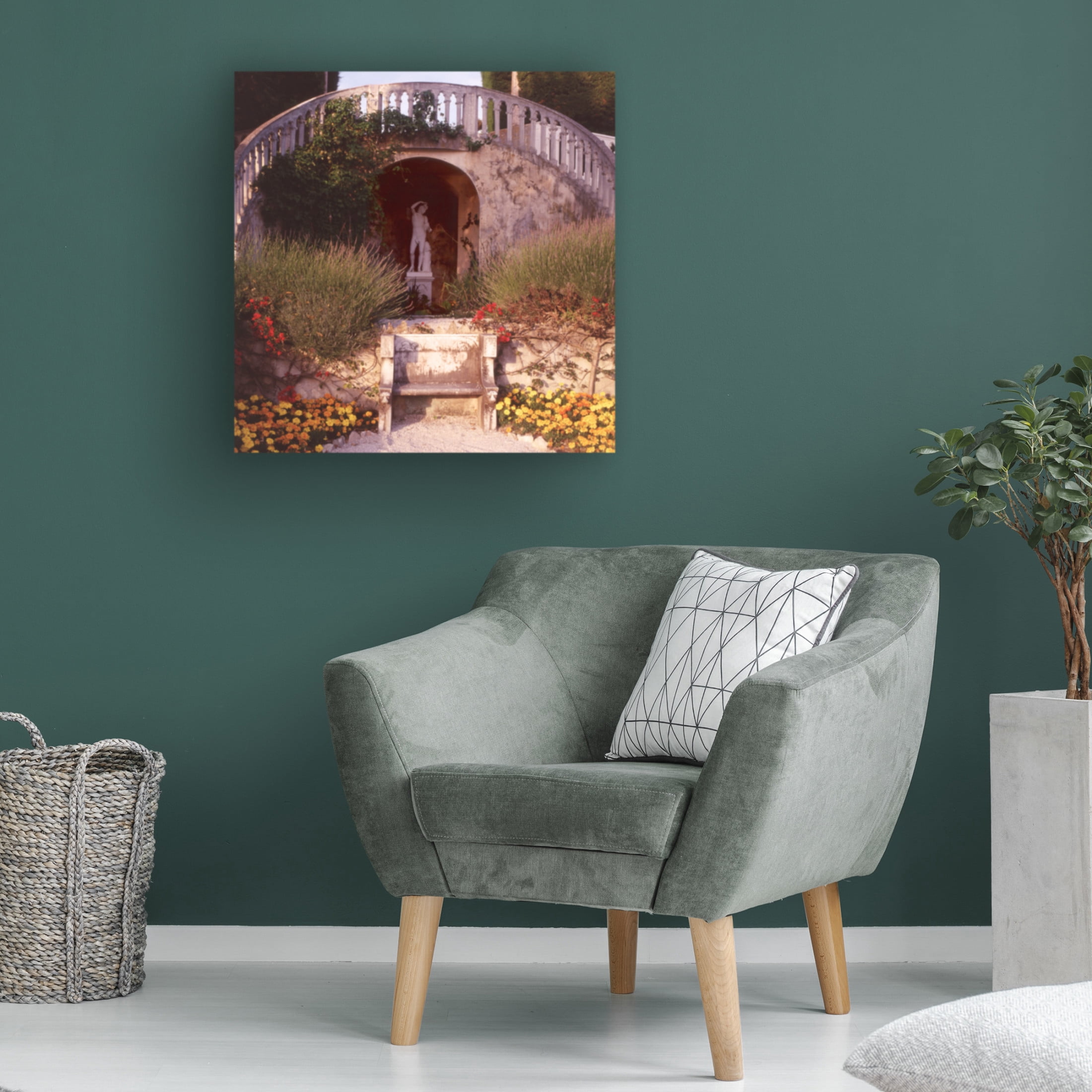 Canvas Wall Art - Alan Blaustein 'French Jardin No. 40' Wall Art for Living Room, Bedroom, or Office Décor by Trademark Fine Art - 14 x 14 Inches