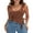 Dark Brown, variant on Women Y2K Going Out Crop Tops Mesh Ruffle Hem Asymmetrical Low Cut Party Tank Tops, Red, M
