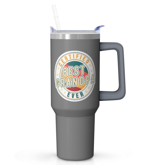 The Ultimate Grandpa Gift, 40oz Tumbler with Handle, Insulated Stainless Steel Best Grandpa Ever Cup for All Occasions
