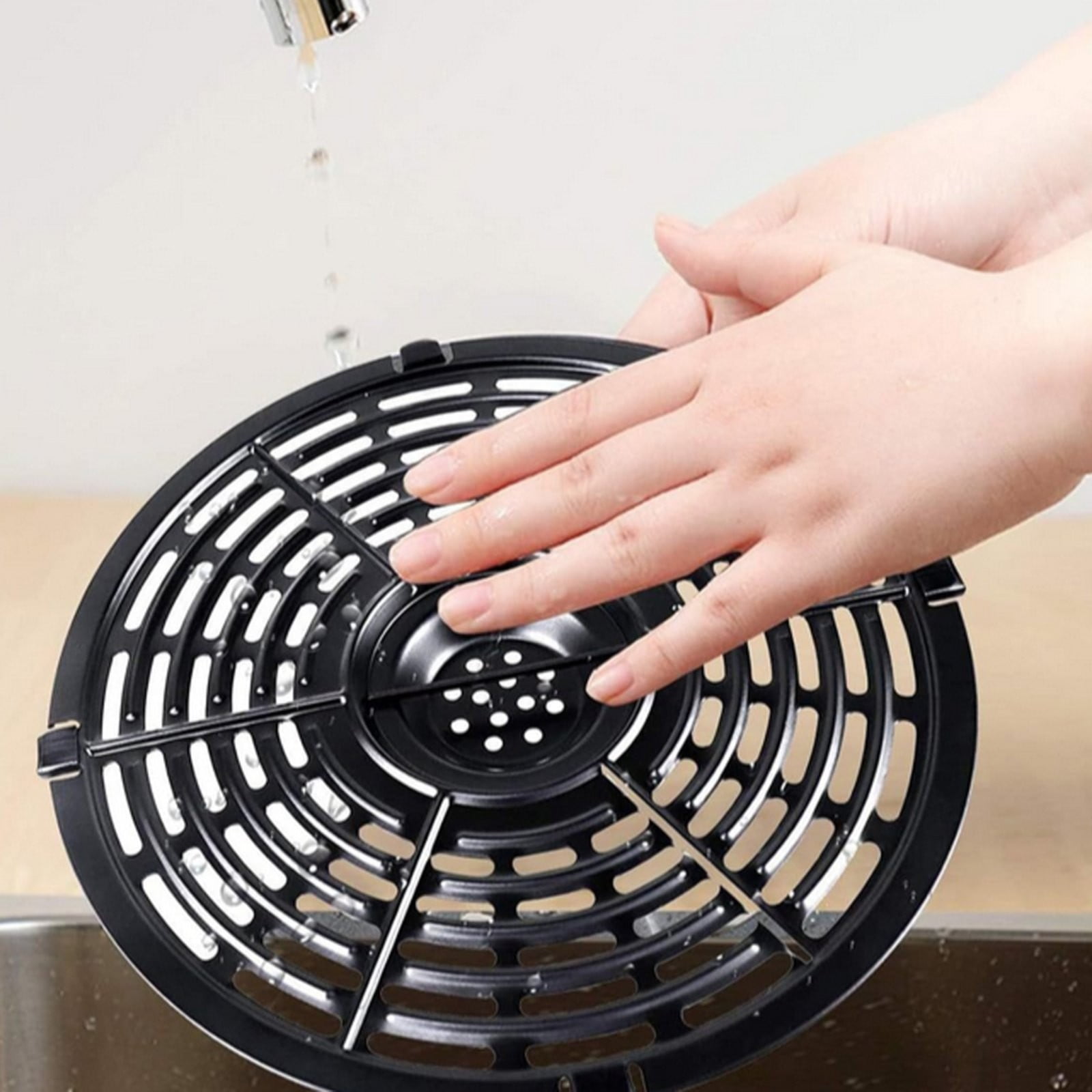 Non-Stick Air Fryer Crisper Plate Air Fryer Replacement Grill Grate Universal Air Fryer Accessory Tray Air Fryer Grill Pan For Steak Pizza Barbecue French Fries Air Fryer Replacement Parts