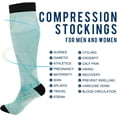 thumbnail image 4 of GZHJMY 1 Pair Marble Watercolor Green Compression Socks 20-30mmHg Knee High Women Socks Tube Athletic Stockings for Men Sport Soccer Running Cycling Medical Nurse Winter Travel, 4 of 7
