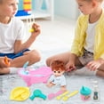 thumbnail image 5 of PPgejGEK 8 Inch Blinking Eyes Enamel Doll Bath Set, Kids Pretend Play House Bathing Doll Toy with 8 Accessories, PVC Realistic Doll Bathtub Playset, Christmas Gift for Boys Girls Kids Ages 3+, 5 of 7