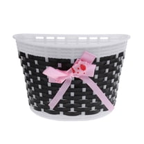 Front Basket Bowknot Bike Shopping Holder for Children Kids Black