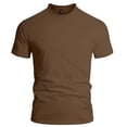 thumbnail image 5 of Men's Solid Color Crew Neck Short Sleeve T-Shirt, Soft Breathable Stretchy Casual Top, Lightweight Comfortable Basic Tee for Daily Wear Gym and Outdoor Activities Coffee L, 5 of 5