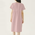 thumbnail image 4 of Sakmal Victorian Soft Nightgowns Women 100% Cotton Sleep Dress Pink Short Sleeve Nightgowns, 4 of 8