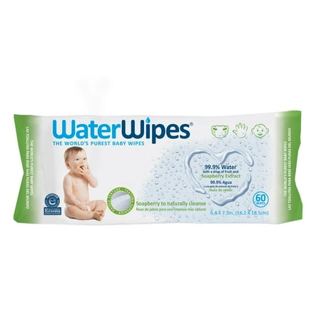WaterWipes Sensitive Hand, Face and Baby Textured Wipes with Soapberry, Unscented