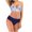 Blue, variant on Aloohaidyvio bikini tops for women no boundaries,Women Sexy With Chest Pad Floral Printed Double Shoulder Bikini Split Swimsuit,Clearance Swimsuits for Women 2 Piece