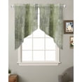 thumbnail image 2 of Sage Green Swag Valances for Windows, Retro Oil Painting Modern Abstract Art Aesthetics Rod Pocket Sheer Valances for Windows, Swag Toppers Light Filtering for Kitchen Living Room 2 Panels 36''x36'', 2 of 6