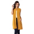 thumbnail image 1 of Chaleco ligero tejido con bolsas color Mostaza AMAD Casual para mujer Talla S, 1 of 5