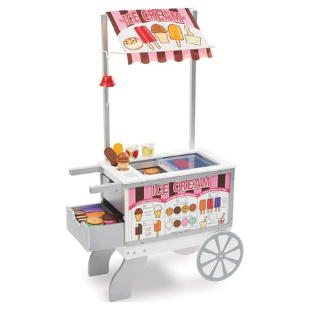 UPC: 0000772093507 | Melissa & Doug Wooden Snacks and Sweets Food Cart – 40+ Play Food pcs  Reversible Awning