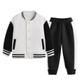 thumbnail image 5 of Hessimy Toddler Boys Girls Spring Summer 2Pcs Snug Fit Long Sleeve Soft Sleepwear Pjs Set, Snug Fit Pjs Set, 3M-12Y(White,2-3 Years), 5 of 5