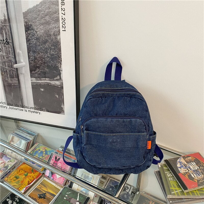 Mini denim backpack hotsell