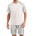 thumbnail image 2 of cllios Mens Cotton Pajama Sets with Shorts Classic Dot Loungewear Short Sleeve Sleepwear Button Down Nightwear 2 Piece Pjs Sets, 2 of 6
