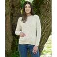 thumbnail image 2 of SAOL Aran Wool Button Up Cardigan Sweater Women's Irish Cable Knitted Jacket with Pockets, 2 of 6