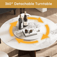 thumbnail image 2 of Modern Marble Dining Table, 59" Sintered Stone Round with Solid Wood Walnut Base, 6-8 Person Sturdy Cross Design (Only Table) - Walmart US, 2 of 9