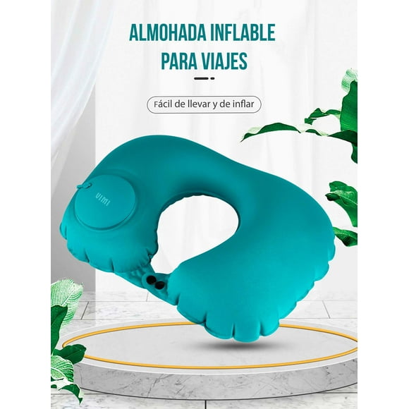 Almohada De Viaje VIMI Inflable Automático Cuello Soporte Lumbar Verde