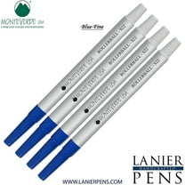 Lanier Combo Pack - 4 Pack - Monteverde Rollerball S22 Paste Ink Refill Compatible with most Sheaffer Style Rollerball Pens - Blue (Fine Tip 0.6mm)