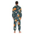 thumbnail image 4 of FORMRS Onesies Pajama for Adults Unisex Hoodie Winter Jumpsuit One Piece Sleepwear, Sizes S-2XL, Green Floral Oranges, 4 of 7