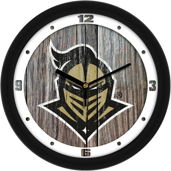 UCF Knights 11.5'' Suntime Premium Glass Face Weathered Wood Wall Clock
