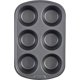 thumbnail image 1 of Molde para magdalenas GoodCook Everyday, antiadherente, acero, tamaño Jumbo, 6 tazas, gris, 1 of 7