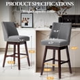thumbnail image 2 of Pellebant Bar Stools Set of 2, Counter Height Leather Bar Stools with Back for Home Kitchen,Gray, 2 of 8