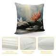 thumbnail image 4 of Creowell Square Plush Pillowcase Zen Water Lily Pillow Covers White Flower and Butterfly Stone in Water Throw Pillows, Asian Spa Outdoor Pillowcase Cushion Case Decor for Home Sofa Couch Bed, 4 of 5